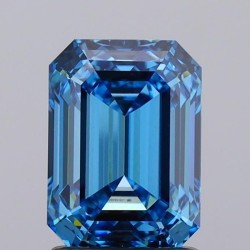 Diament laboratoryjny o barwie fantazyjnej szlif szmaragdowy, 2.02ct, VVS2, Fancy Vivid Blue, IGI LG638460054