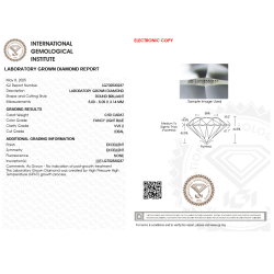 Diament laboratoryjny o barwie fantazyjnej szlif okrągły, 0.5ct, VVS2, Fancy Light Blue, IGI LG702530237