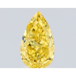 Diament o barwie fantazyjnej szlif gruszkowy, 0.76ct, VS2, Fancy Vivid Yellow, GIA 2536730914