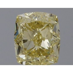Diament o barwie fantazyjnej szlif poduszkowy brylantowy, 0.9ct, VS2, Fancy Yellow, GIA 7538283456