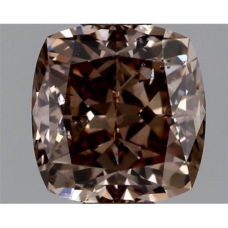 Diament o barwie fantazyjnej szlif poduszkowy brylantowy, 1.01ct, SI2, Fancy Dark Orangey Brown, GIA 2176750857