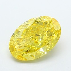 Diament laboratoryjny o barwie fantazyjnej szlif owalny, 2.61ct, VVS2, Fancy Vivid Yellow, IGI LG720546981