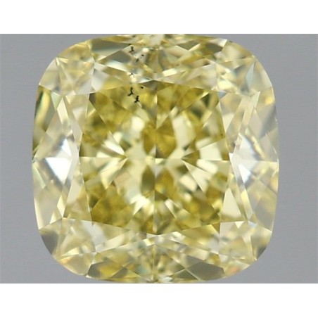Diament o barwie fantazyjnej szlif poduszkowy modyfikowany, 1.59ct, SI1, Fancy  Yellow, GIA 7323302214