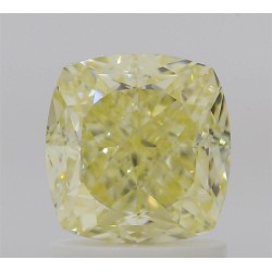 Diament o barwie fantazyjnej szlif poduszkowy brylantowy, 1.61ct, VS1, Fancy Light Yellow, GIA 2548158783