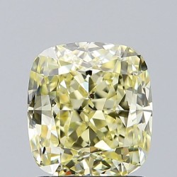 Diament o barwie fantazyjnej szlif poduszkowy modyfikowany, 1.56ct, SI2, Fancy Light Yellow, GIA 7513150684