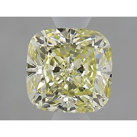 Diament o barwie fantazyjnej szlif poduszkowy brylantowy, 0.82ct, VS1, Fancy Yellowish Yellow, GIA 1527422585
