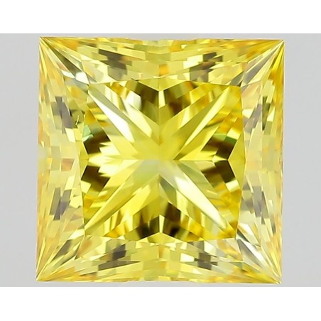 Diament laboratoryjny o barwie fantazyjnej szlif princess, 1.25ct, VVS2, Fancy Intense Yellow, IGI LG519247591