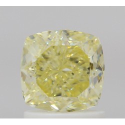 Diament o barwie fantazyjnej szlif poduszkowy brylantowy, 1.51ct, VS1, Fancy Light Yellow, GIA 6541158928