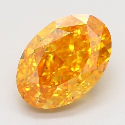 Diament o barwie fantazyjnej szlif owalny, 1.07ct, SI2, Fancy Vivid Yellowish Orange, GIA 1236744533