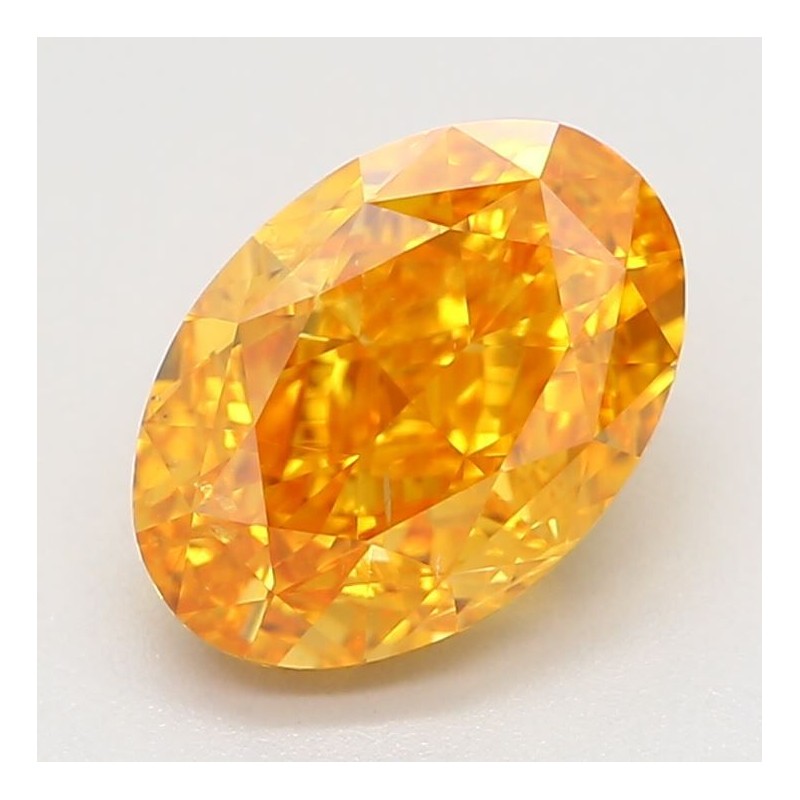 Diament o barwie fantazyjnej szlif owalny, 1.07ct, SI2, Fancy Vivid Yellowish Orange, GIA 1236744533