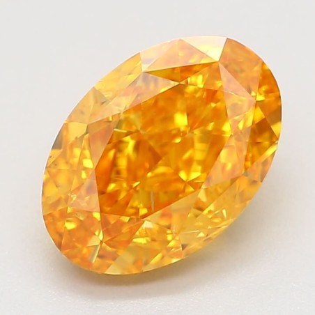 Diament o barwie fantazyjnej szlif owalny, 1.07ct, SI2, Fancy Vivid Yellowish Orange, GIA 1236744533