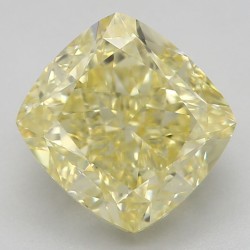 Diament o barwie fantazyjnej szlif poduszkowy modyfikowany, 1.7ct, VS1, Fancy Yellow, GIA 6237108700