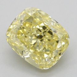 Diament o barwie fantazyjnej szlif poduszkowy modyfikowany, 1ct, VS2, Fancy Intense Yellow, GIA 2235071477