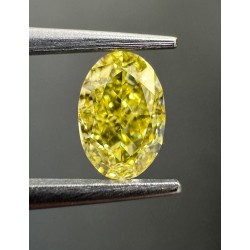 Diament o barwie fantazyjnej szlif owalny, 0.64ct, VVS2, Fancy Intense Yellow, GIA 6485403984