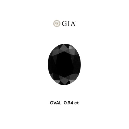 Diament o barwie fantazyjnej szlif owalny, 0.94ct, VVS2, Fancy Black, GIA 5234319756