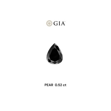 Diament o barwie fantazyjnej szlif gruszkowy, 0.52ct, VVS2, Fancy Black, GIA 7498923503