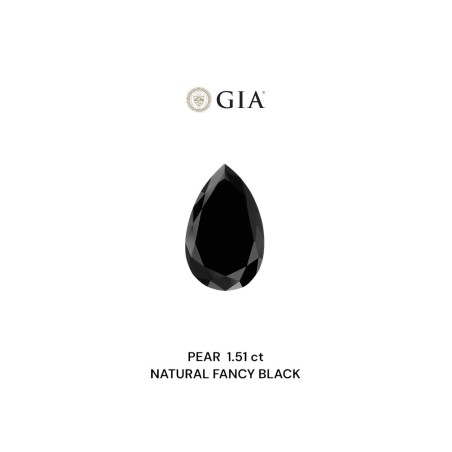 Diament o barwie fantazyjnej szlif gruszkowy, 1.51ct, VVS2, Fancy Black, GIA 1232546622
