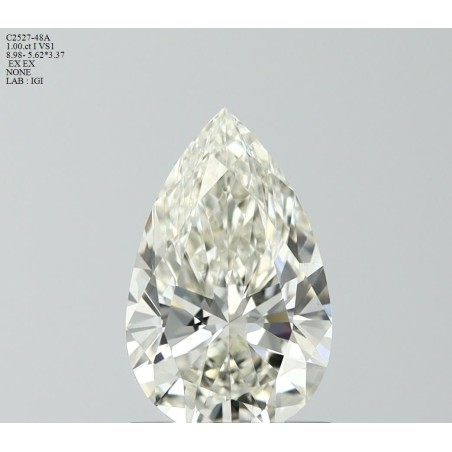 Diament szlif gruszkowy, 1ct, VS1, I, IGI 727572885