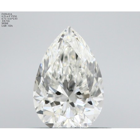 Diament szlif gruszkowy, 0.53ct, VVS1, F, GIA 6545383451