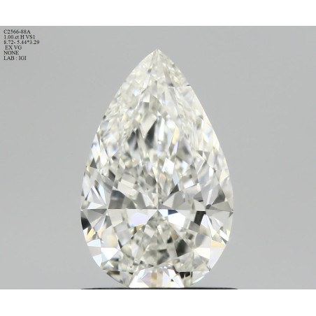 Diament szlif gruszkowy, 1ct, VS1, H, IGI 758516416