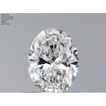 Diament szlif owalny, 0.4ct, VVS2, F, GIA 7548383313
