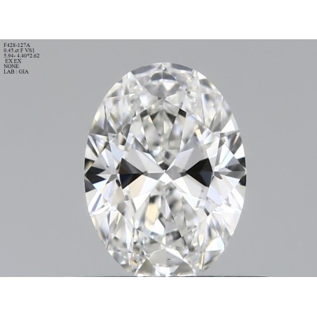 Diament szlif owalny, 0.45ct, VS1, F, GIA 7548383322