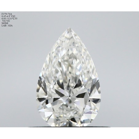 Diament szlif gruszkowy, 0.45ct, VS2, F, GIA 1549383489
