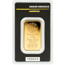 Sztabka Złota 20 gramów  ARGOR - HERAEUS LBMA