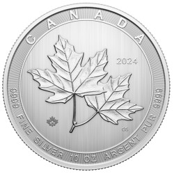 Srebrna moneta 10 uncji Liść Klonu 2024 Karol III