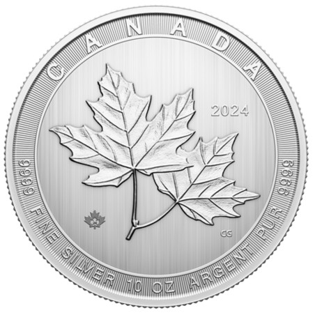 Srebrna moneta 10 uncji Liść Klonu 2024 Karol III