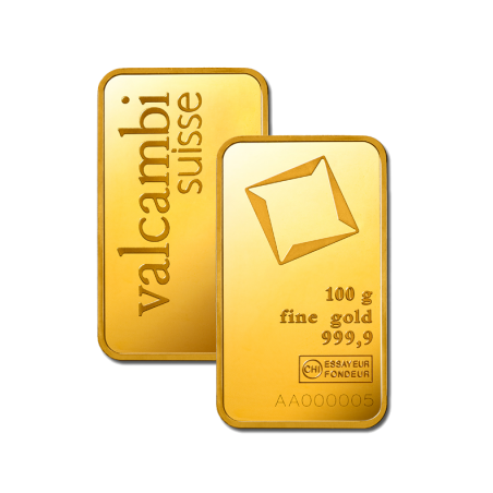 Sztabka Złota 100 gramów VALCAMBI LBMA - bita