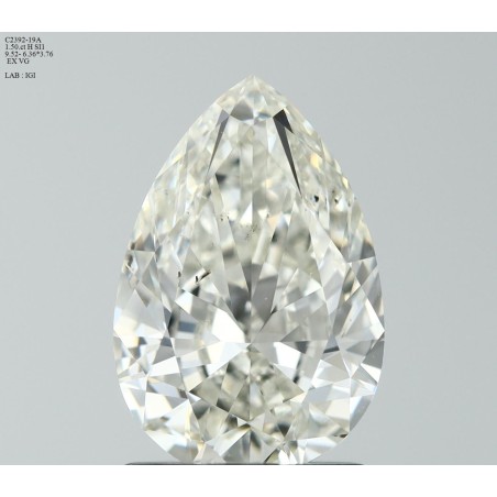 Diament szlif gruszkowy, 1.5ct, SI1, H, IGI 715536353