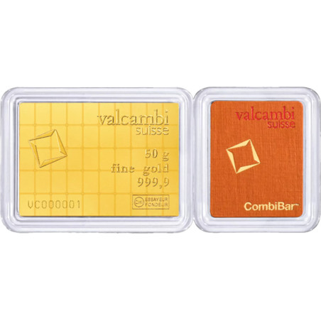 Sztabka złota 50 gramów VALCAMBI LBMA CombiBar