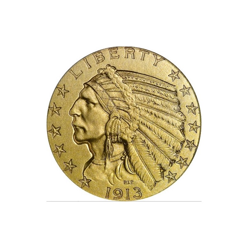 Złota moneta 5 dolarów "Głowa Indianina" 1908 - 1929