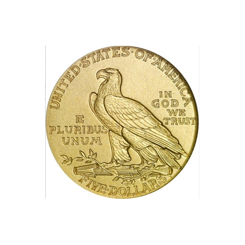 Złota moneta 5 dolarów "Głowa Indianina" 1908 - 1929