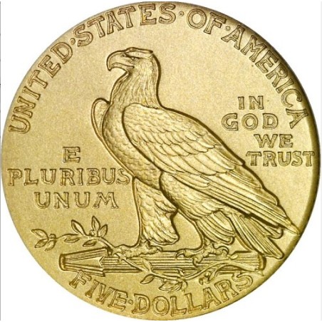 Złota moneta 5 dolarów "Głowa Indianina" 1908 - 1929