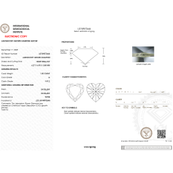 Diament laboratoryjny serce, 1.0ct, VVS2, D, IGI LG749572646