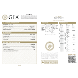 Diament Naturalny Brylant 0.34 ct J VVS1 GIA