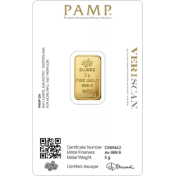 Sztabka Złota 5 gramów PAMP LBMA