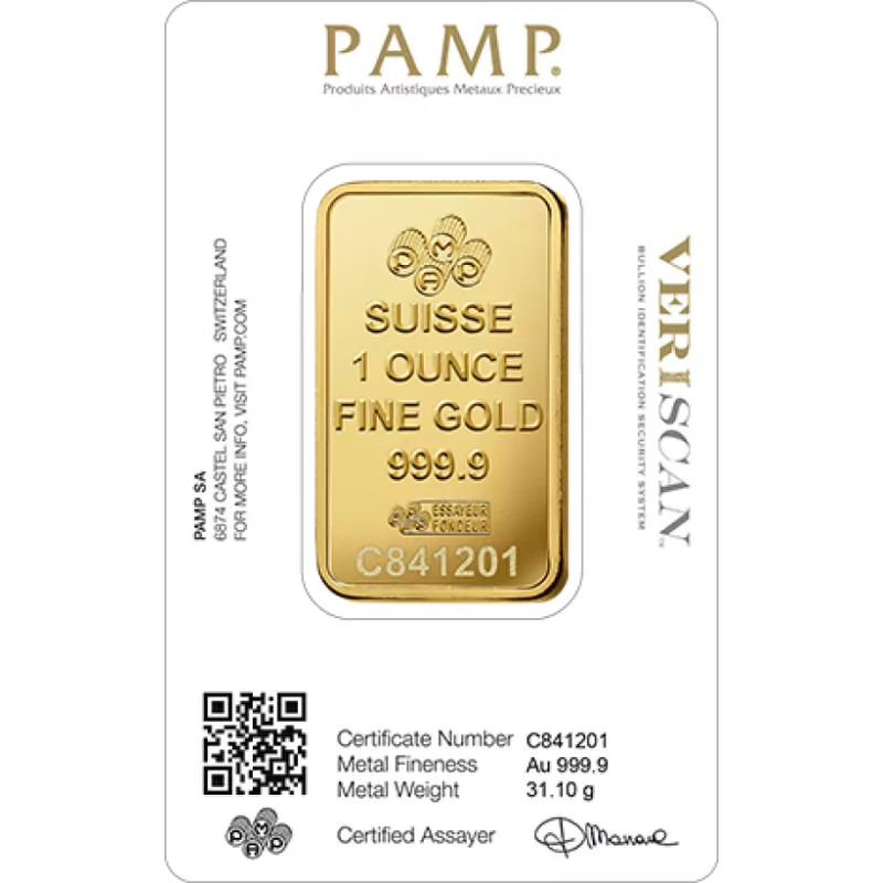 Sztabka Złota 1 uncja  PAMP LBMA