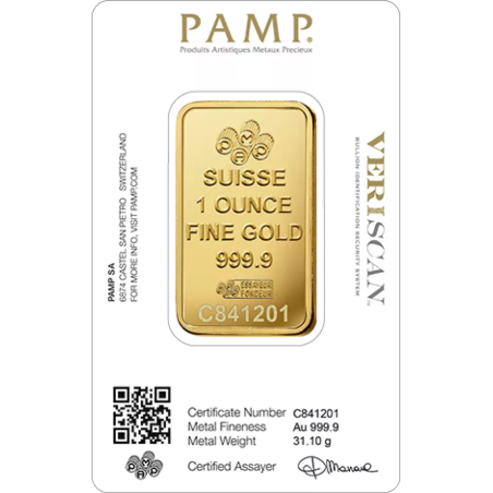 Sztabka Złota 1 uncja  PAMP LBMA