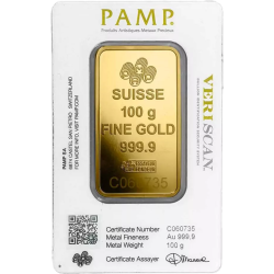 Sztabka Złota 100 gramów PAMP LBMA