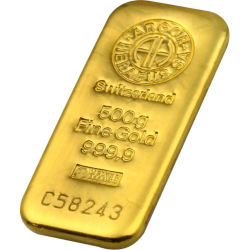 Sztabka Złota 500 gramów ARGOR - HERAEUS LBMA - odlewana