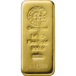 Sztabka Złota 1 kilogram ARGOR - HERAEUS LBMA - odlewana