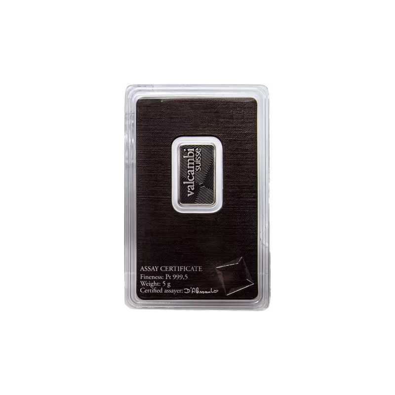 Sztabka platyny 5 gramów VALCAMBI Sztabka platyny 5 gramów VALCAMBI