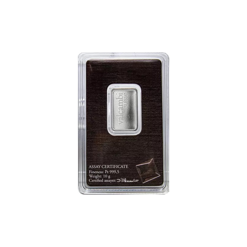Sztabka platyny 10 gramów VALCAMBI Sztabka platyny 10 gramów VALCAMBI