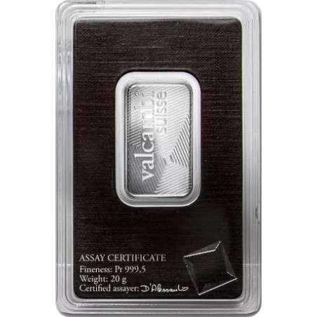 Sztabka platyny 20 gramów VALCAMBI