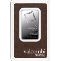 Sztabka platyny 50 gramów VALCAMBI