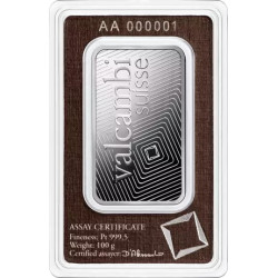Sztabka platyny 100 gramów VALCAMBI