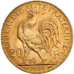 Złota Moneta 20 Franków Francja Au. 900